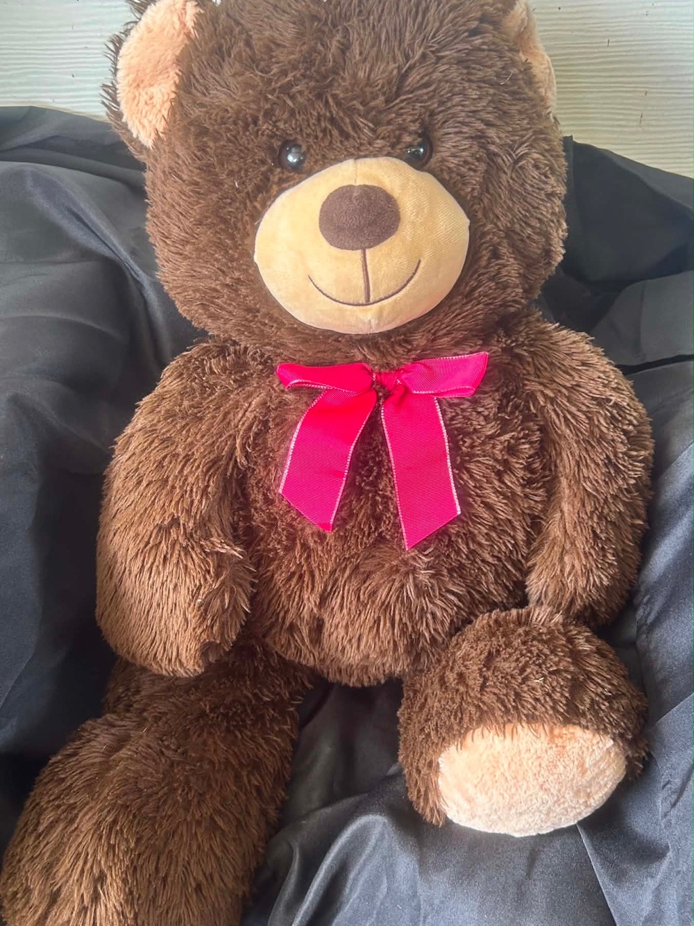 Gund Brown Teddy Bear with Bright Pink Bow